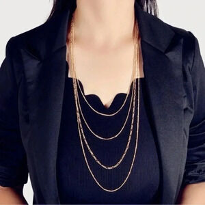 2 LEFT! Classic Elegant Gold Layered Gold Chain Necklace